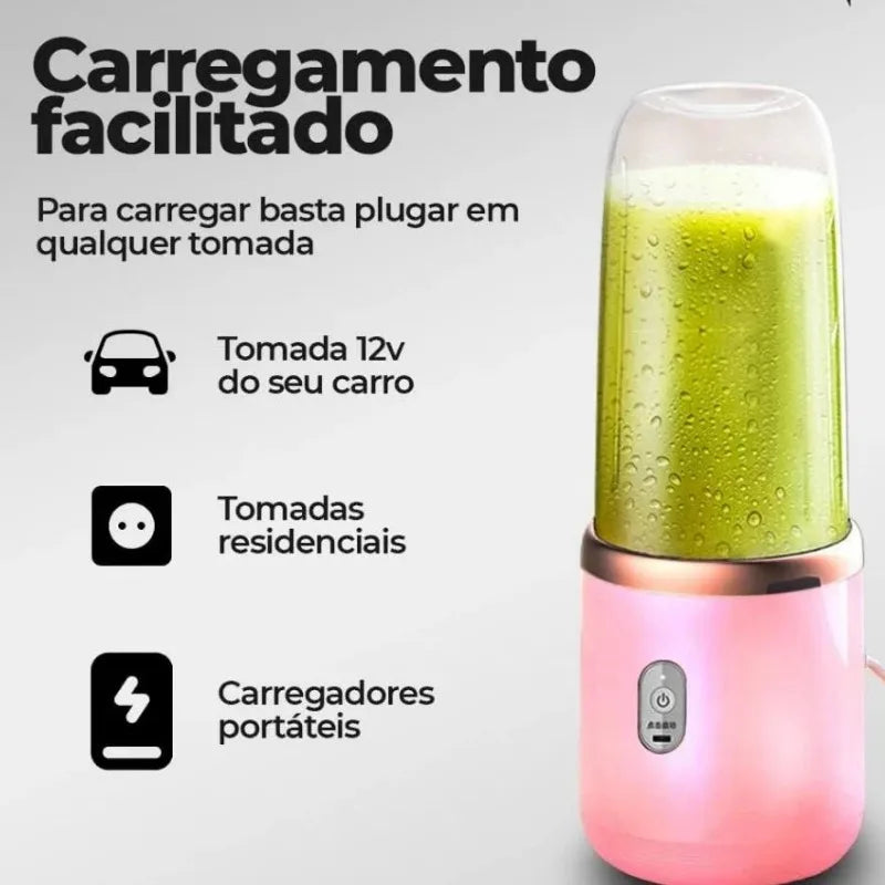 400ML Espremedor Elétrico Mini Liquidificador Portátil 6 Lâminas De Suco De Alimentos Misturador Leite Smoothie