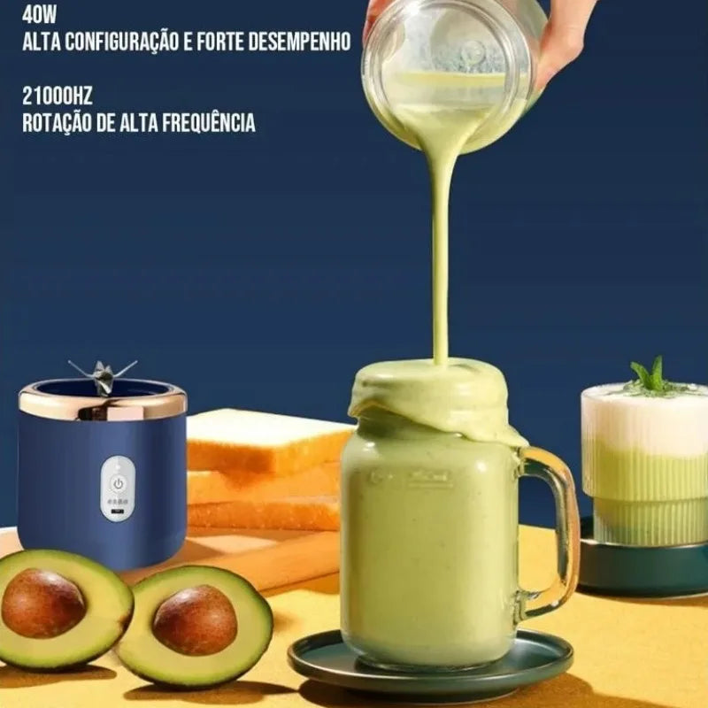 400ML Espremedor Elétrico Mini Liquidificador Portátil 6 Lâminas De Suco De Alimentos Misturador Leite Smoothie