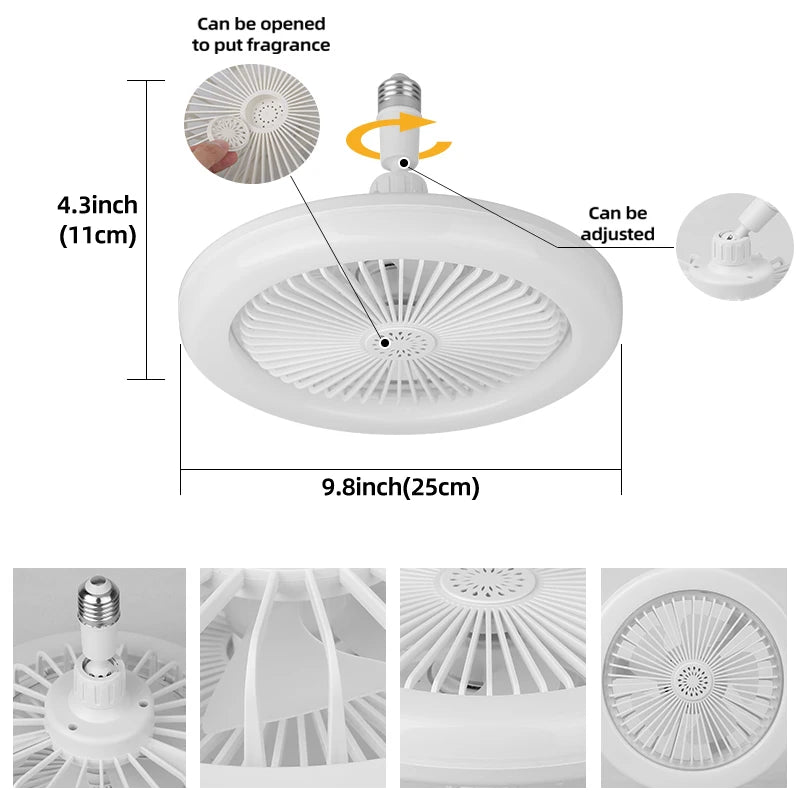 Ventilador de teto led com luz de teto com controle remoto e27 30w ventilador lâmpada de teto stepless iluminação regulável para sala de estar